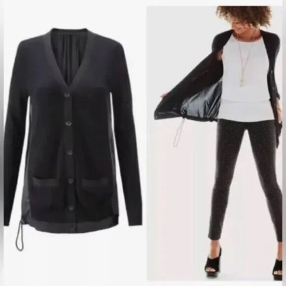 Cabi Black Windbreaker Cardigan Sweater S Button Up Pockets 5143 - Picture 1 of 7